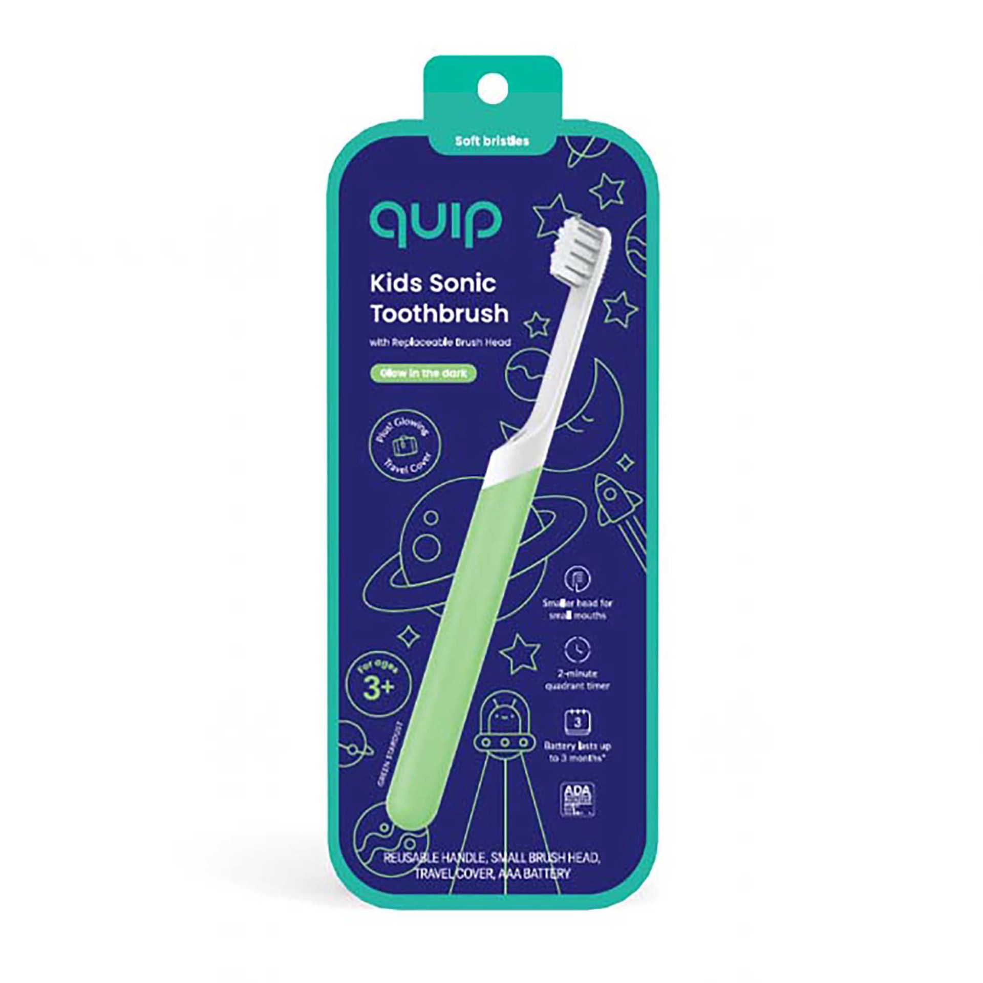 slide 1 of 1, Quip Kids Sonic Glow in the Dark Toothbrush, 1 ct