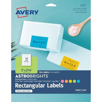 slide 1 of 1, Avery Color Labels, Assorted Bright- 15 labels per sheet, 150 ct