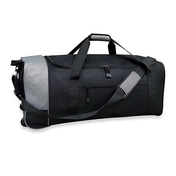 slide 1 of 5, Traveler's Club Luggage Travelers Club Compactable Rolling Duffle with Side Pockets, 32 in