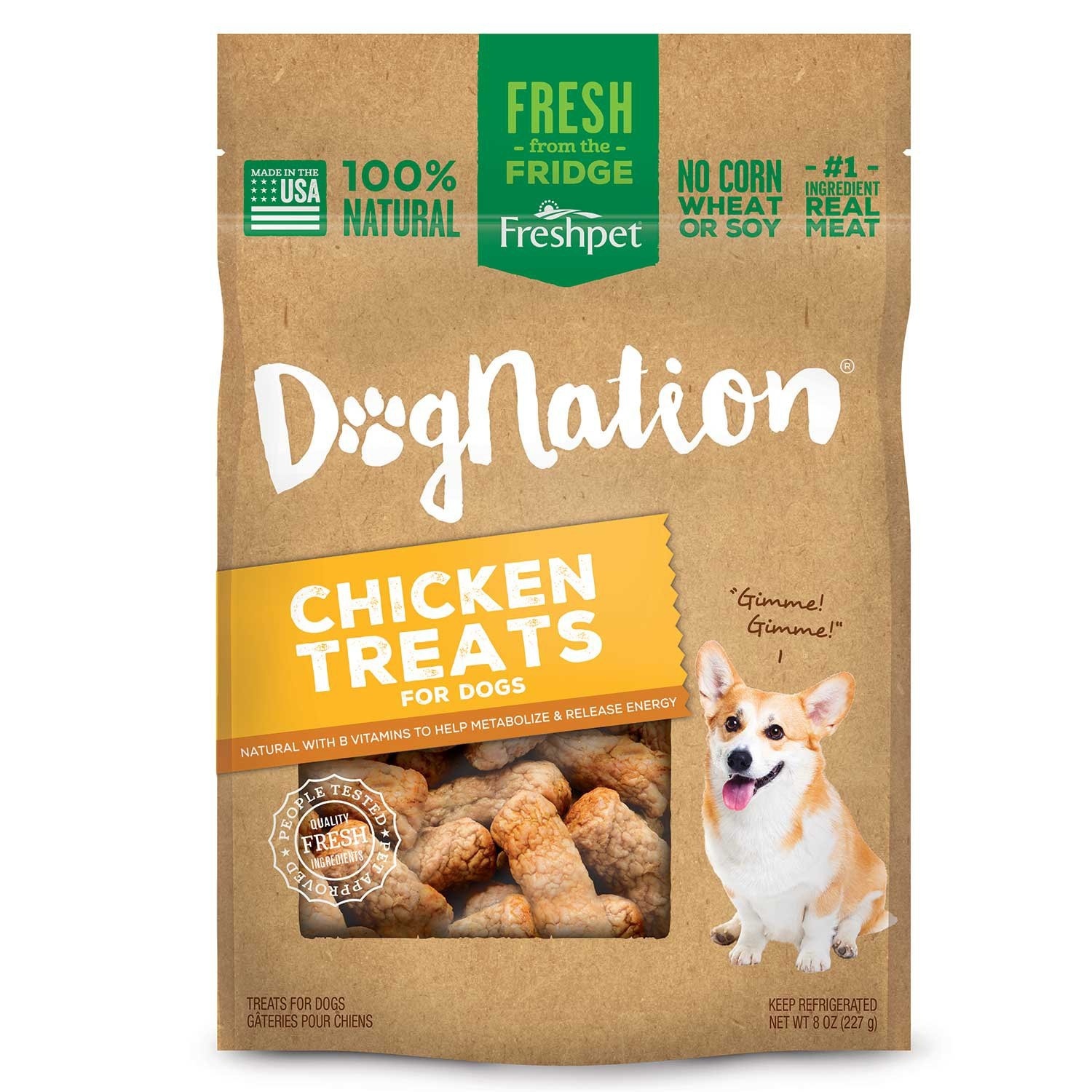 slide 1 of 1, Freshpet Dognation Chicken Treats for Dogs, 8 oz