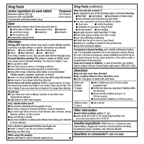 slide 20 of 29, Meijer Naproxen Sodium Tablets, Pain Reliever and Fever Reducer, All Day Pain Relief, 220 mg, 100 ct