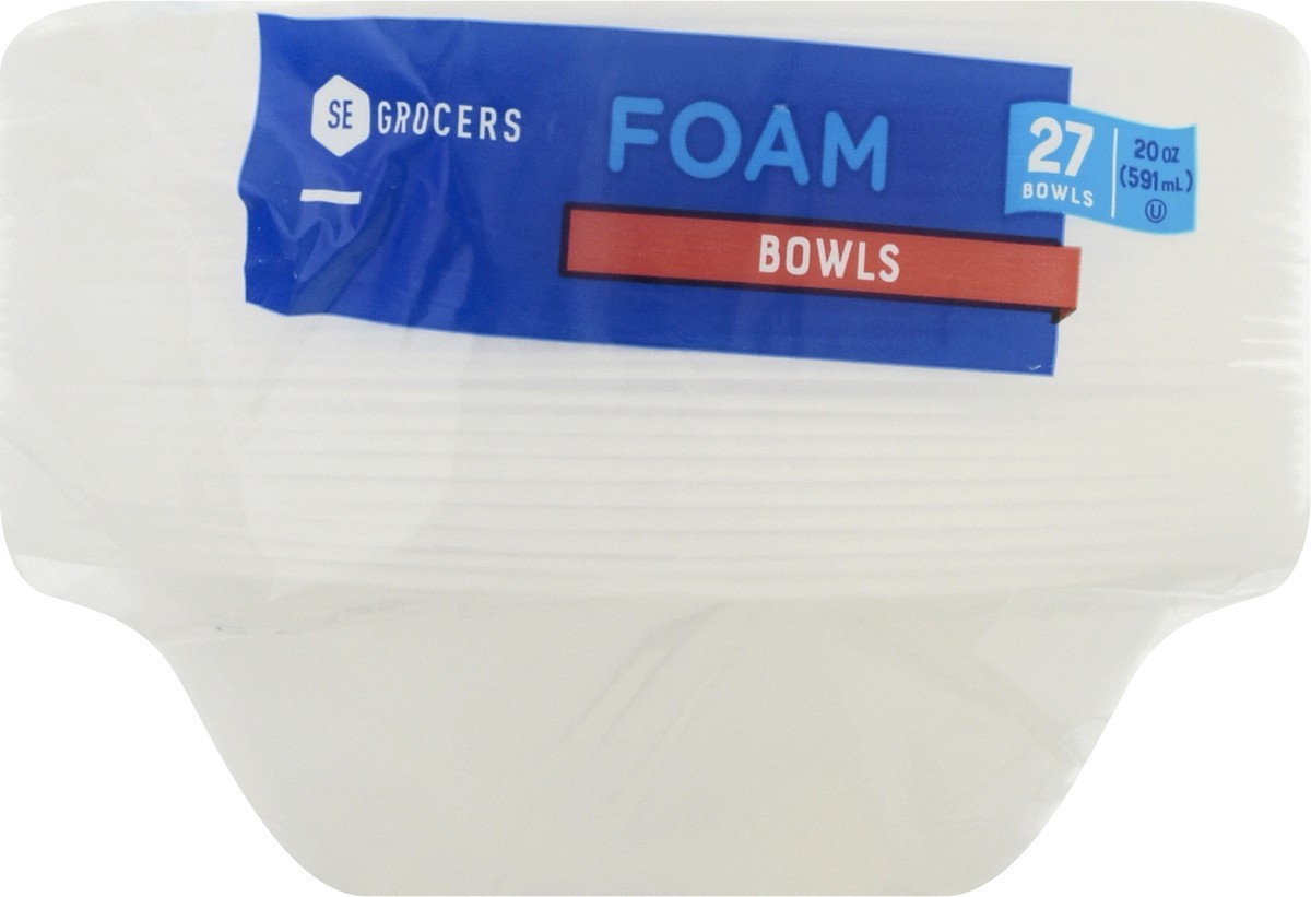 slide 9 of 11, SE Grocers Foam Bowls 20 Oz, 27 ct