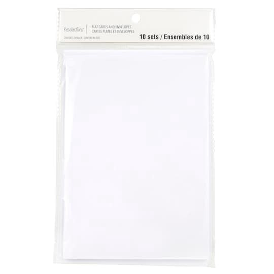 slide 1 of 6, 10 Sets Of White Flat Cards & Envelopes By Recollections, 5" X 7", 5 in x 7 in
