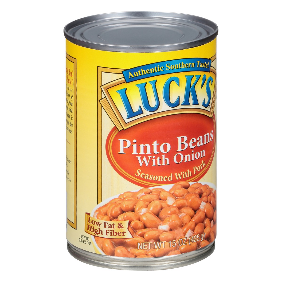 slide 12 of 13, Luck's Seasoned with Pork Pinto Beans with Onion 15 oz, 15 oz