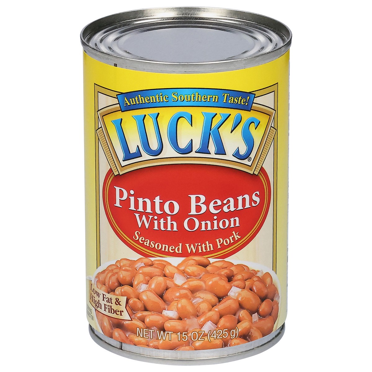 slide 1 of 13, Luck's Seasoned with Pork Pinto Beans with Onion 15 oz, 15 oz