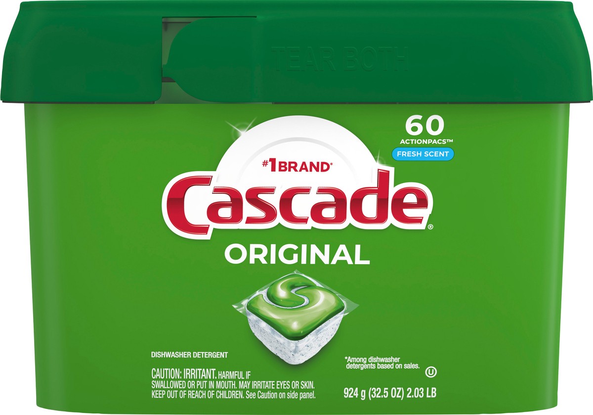 slide 3 of 3, Cascade ActionPacs Dishwasher Detergent, Fresh Scent, 60 ct