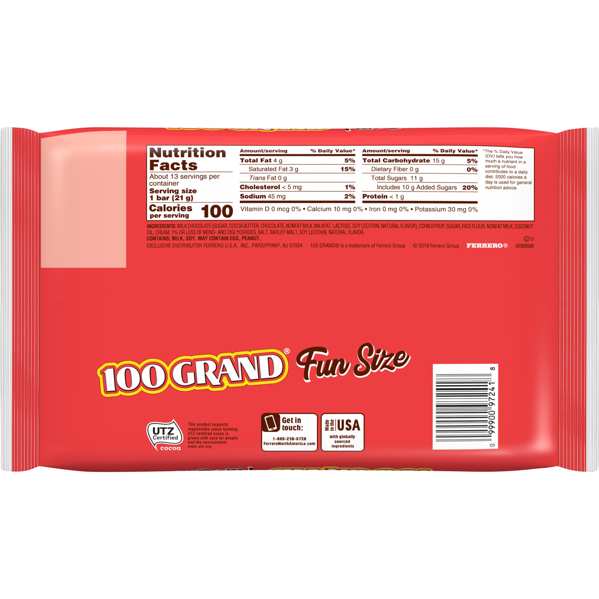 slide 4 of 8, 100 Grand Fun Size Candy Bars, 10 oz