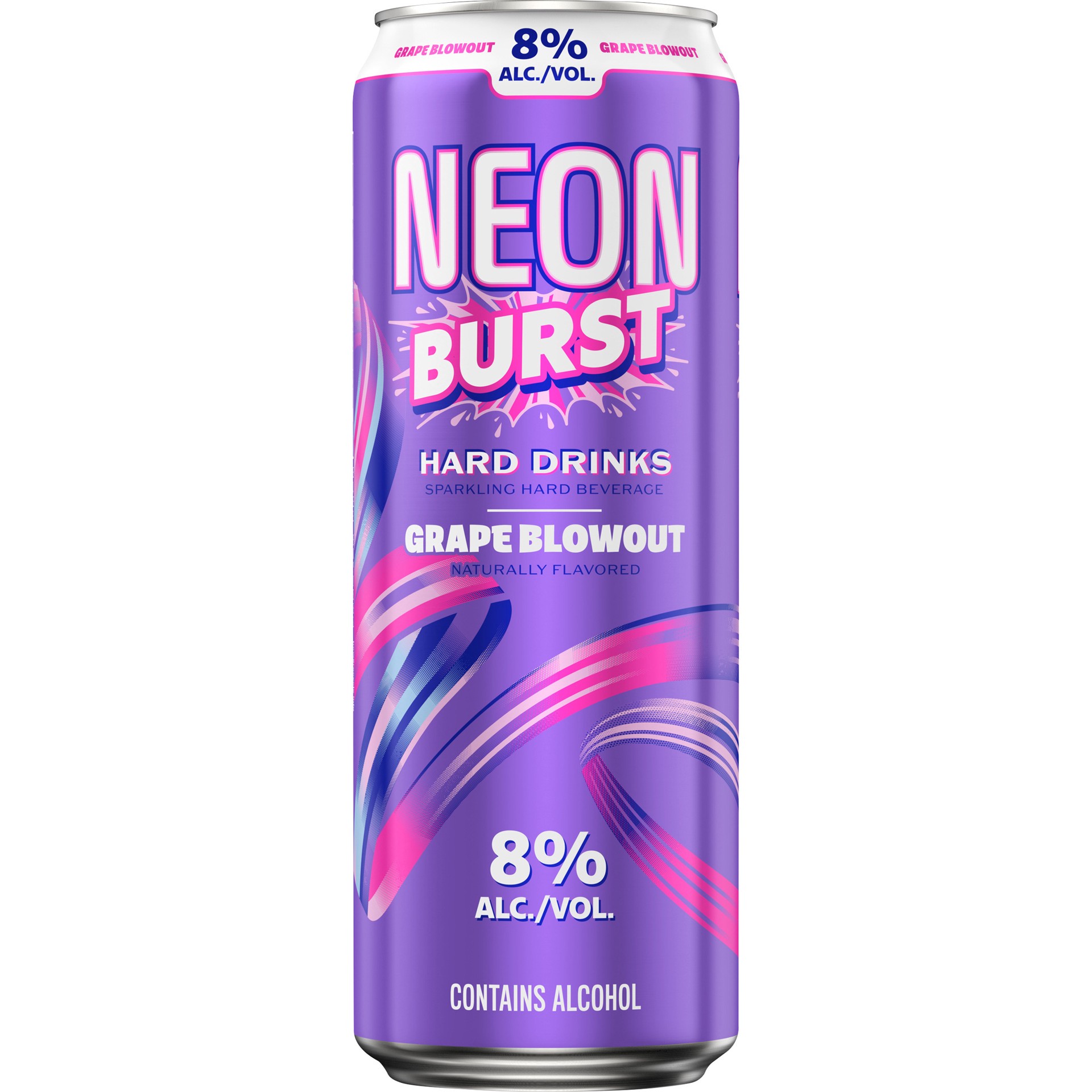 slide 2 of 2, Neon Burst Grape Blowout Hard Drinks 25 fl oz Can, 8% ABV, 25 oz