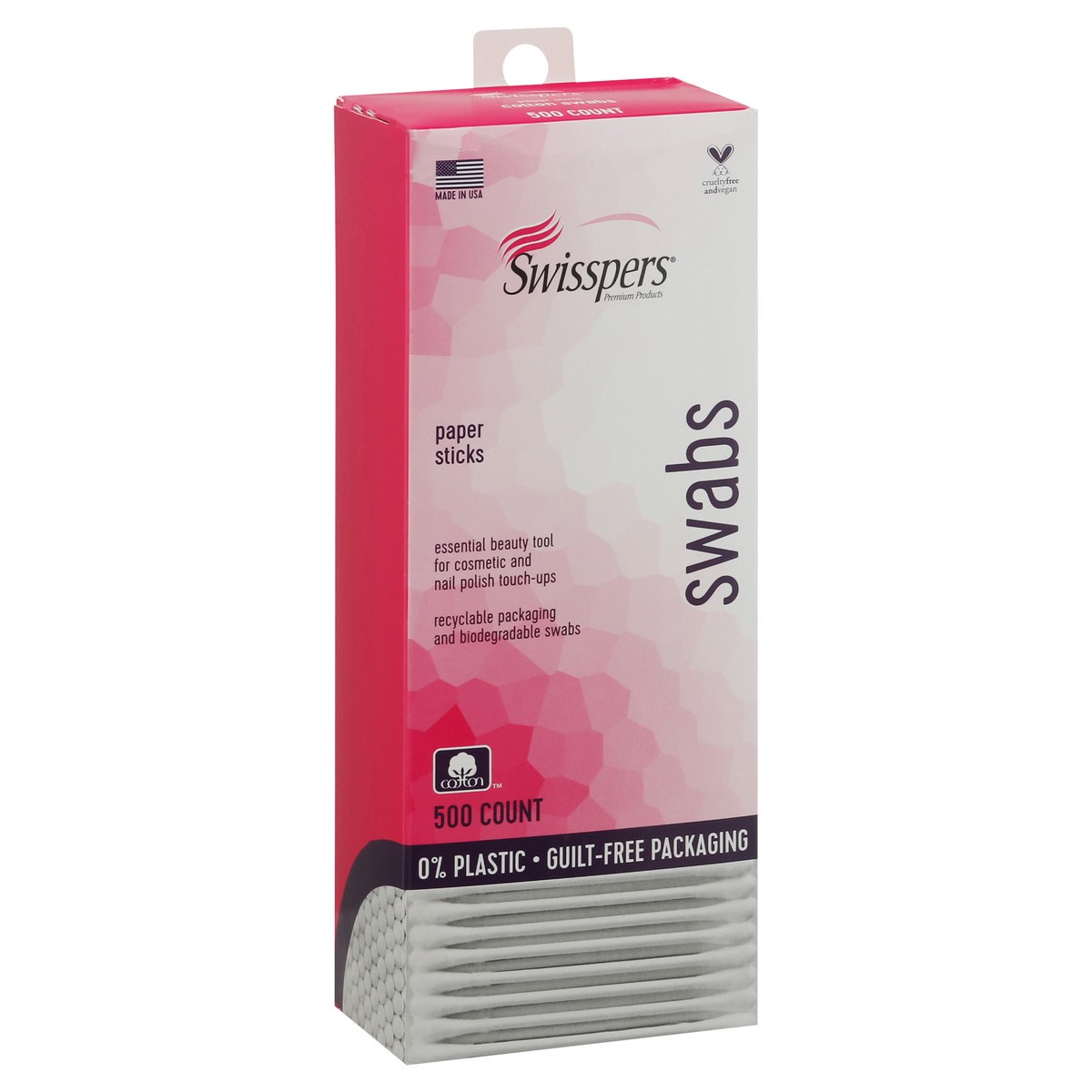 slide 8 of 9, Swisspers Cotton Swabs 500 ea, 500 ct