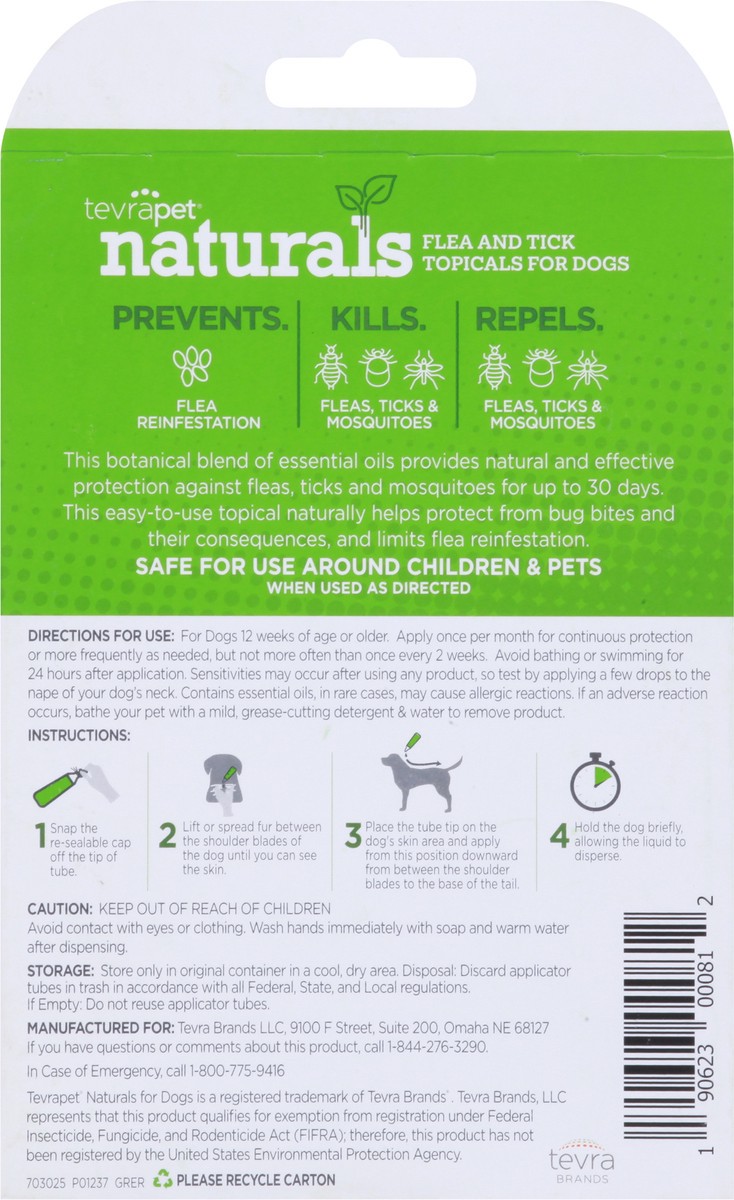 slide 4 of 13, TevraPet Naturals Flea and Tick Topicals for Dogs 3 - 5.0 ml Applicators, 3 ct