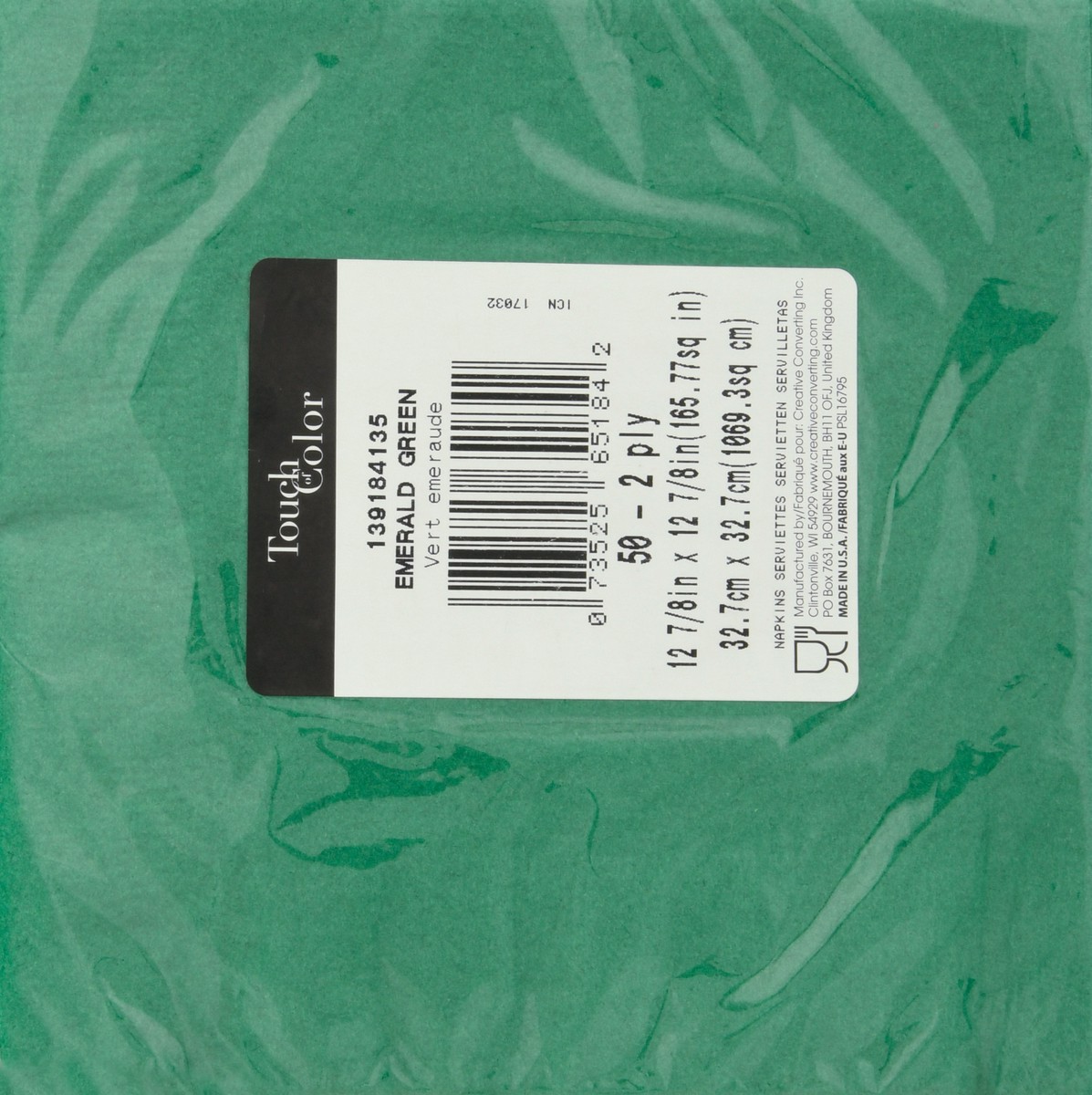 slide 2 of 12, Touch of Color Emerald Green 2-Ply Napkins 50 ea, 50 ct