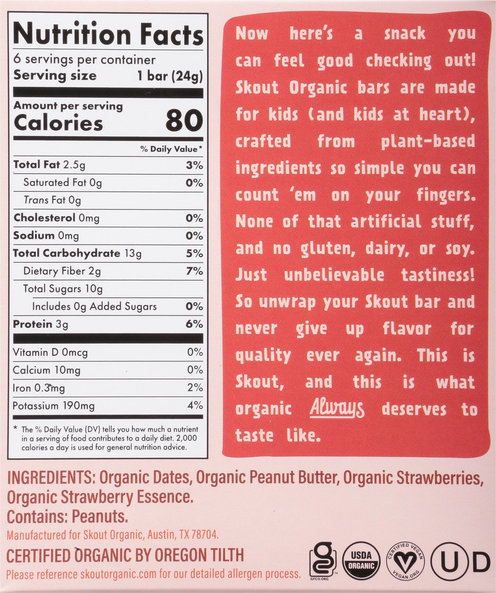 slide 5 of 9, Skout Organic Kids Peanut Butter & Jelly Snack Bars, 5.1 oz