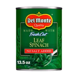 Del Monte Fresh Cut No Salt Added Leaf Spinach - 13.5 Oz
