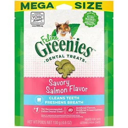 Feline Greenies Savory Salmon Flavor Adult Natural Dental Care Cat Treats - 4.6 Oz