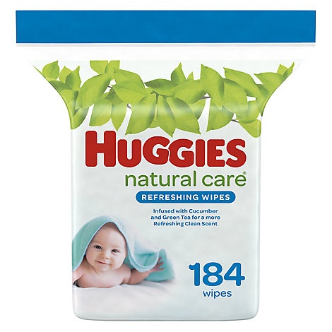 slide 1 of 1, Huggies Natural Care Baby Wipes Refreshing Scented Refill Pack, 184 ct