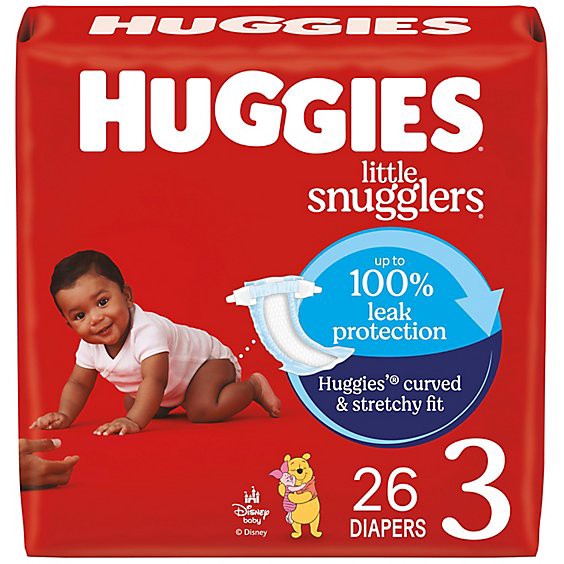 slide 1 of 5, Huggies Little Snugglers Baby Diapers Size 3 (16-28 Lbs) - 26 Count, 26 ct