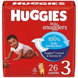 Huggies Little Snugglers Baby Diapers Size 3 (16-28 Lbs) - 26 Count