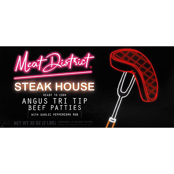 slide 1 of 1, Meat District Steakhouse Angus Beef Tri Tip Patties - 32 Oz, 32 oz