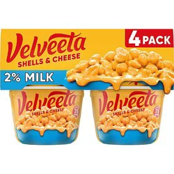 Velveeta Shells & Cheese Microwaveable Shell Pasta With 2% Milk Cheese - 4 - 2.19 Oz