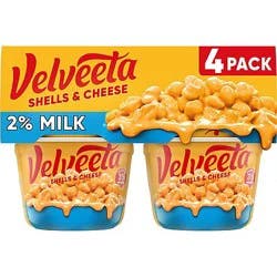 Velveeta Shells & Cheese Microwaveable Shell Pasta With 2% Milk Cheese - 4 - 2.19 Oz
