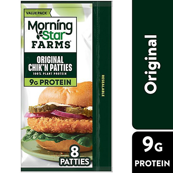 slide 1 of 1, Morningstar Farms Chikn Patties Original Vegan Plant Based Protein 8 Count - 20 Oz, 20 oz