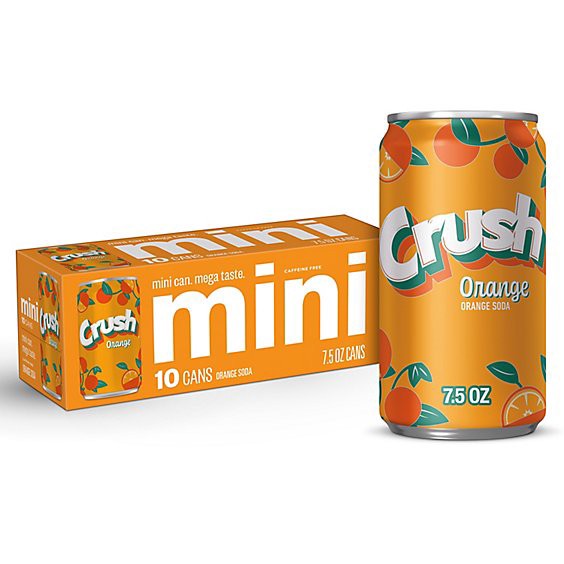 slide 1 of 11, Crush Orange Soda In Mini Cans - 10-7.5 Fl. Oz., 10 ct; 7.5 fl oz