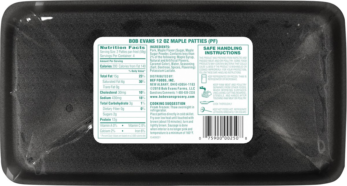 slide 5 of 11, Bob Evans Maple Sausage Patty - 12 Oz, 12 oz