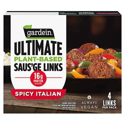 Gardein Ultimate Plant Based Frozen Vegan Spicy Italian Saus'ge -4-14 Oz