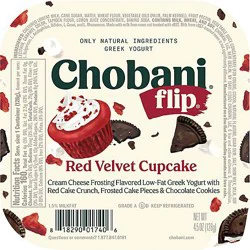 Chobani Flip Low-Fat Greek Yogurt Red Velvet Cupcake - 4.5 Oz