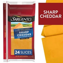 Sargento Sliced Sharp Natural Cheddar Cheese - 24 Count