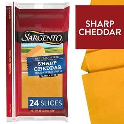 Sargento Sliced Sharp Natural Cheddar Cheese - 24 Count