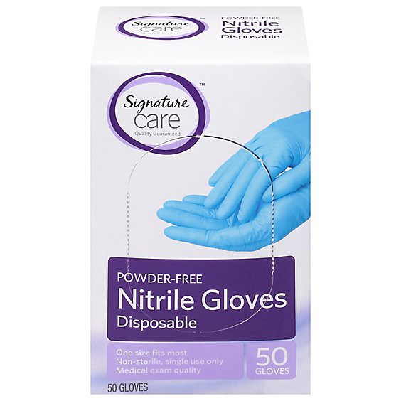 slide 1 of 1, Signature Select/care Nitrile Gloves - 50 Ct, 50 ct