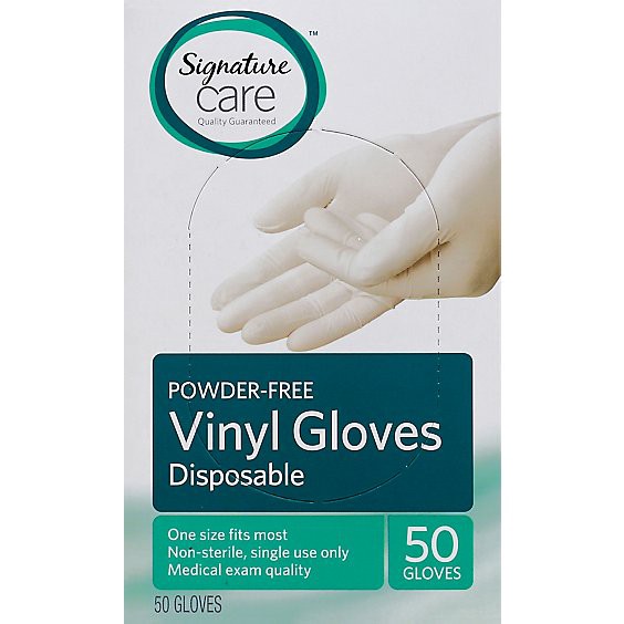 slide 1 of 1, Signature Select/care Vinyl Powder Free Gloves - 50 Ct, 50 ct