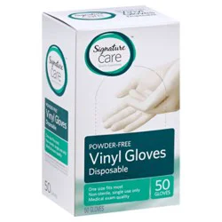 Signature Select/care Vinyl Powder Free Gloves - 50 Ct
