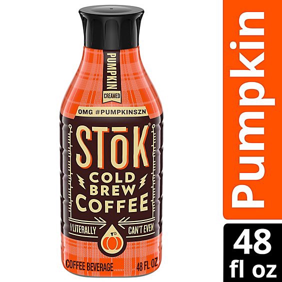 slide 1 of 1, Stok Pumpkin Creamed Sweetened Cold Brew Coffee - 48 Fl. Oz., 48 fl oz