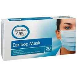 Signature Select/care First Aid Ear Loop Masks - 20 Count