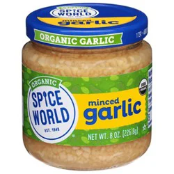 Spice World Org Garlic Minced Jar - 8 Oz
