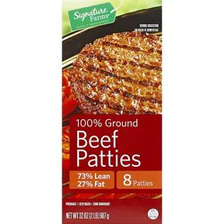 Signature Select Beef Patties Ground 73%lean - 2 Lb