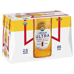 Michelob Ultra Pure Gold Organic American Lager Beer In Bottles - 18 - 12 Fl. Oz.