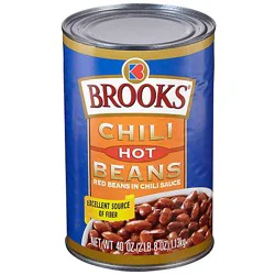 Brooks Chili Beans Hot Flavor Canned Red Beans In Chili Sauce - 40 Oz
