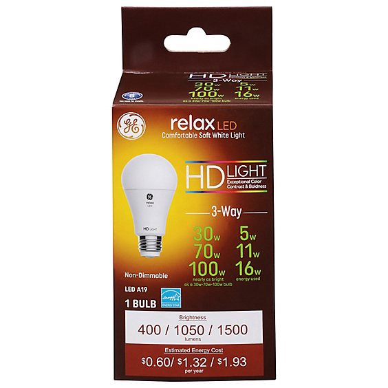slide 1 of 12, Ge Led Relax 3way 30/70/100w Eqv 1ct - Ea, 1 ct