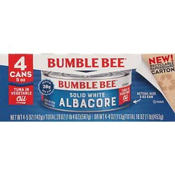 Bumble Bee Solid White Albacore Tuna In Oil Can - 4-5 Oz