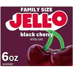 Jell-O Black Cherry Artificially Flavored Gelatin Dessert Mix Family Size - 6 Oz