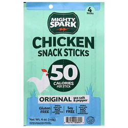 Mighty Spark Original Sea Salt And Pepper Chicken Snack Stick - 4 Oz