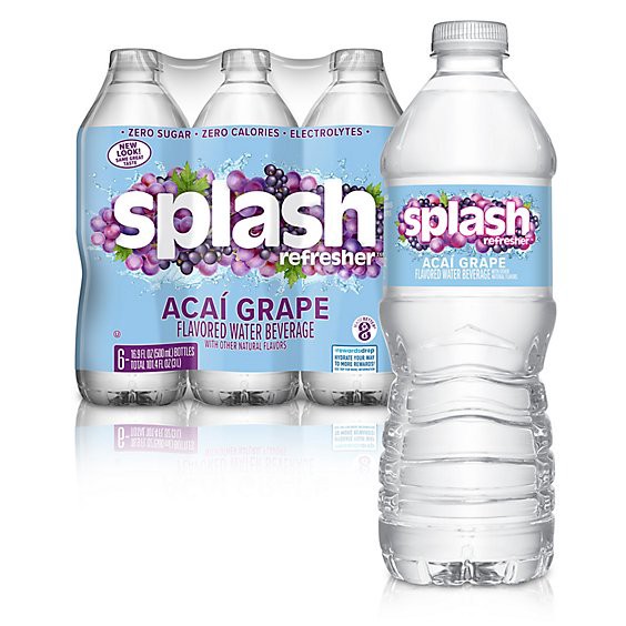 slide 1 of 11, Splash Refresher Acai Grape Flavored Water - 6-16.9 Fl. Oz., 6 ct; 16.9 fl oz