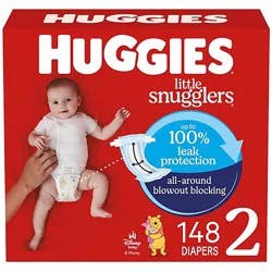 Huggies Little Snugglers Baby Diapers Size 2 (12-18 Lbs) - 148 Count