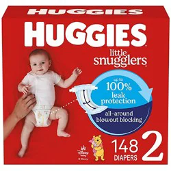 Huggies Little Snugglers Baby Diapers Size 2 (12-18 Lbs) - 148 Count