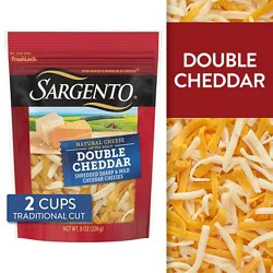 Sargento Shredded Natural Double Cheddar Cheese - 8 Oz