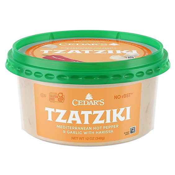 slide 1 of 7, Cedars Mediterranean Hot Pepper Tzatziki - 12 Oz., 12 oz