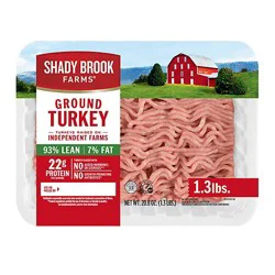 Shady Brook Farms 93% Lean 7% Fat Ground Turkey Fresh Tray - 1.3 Lbs